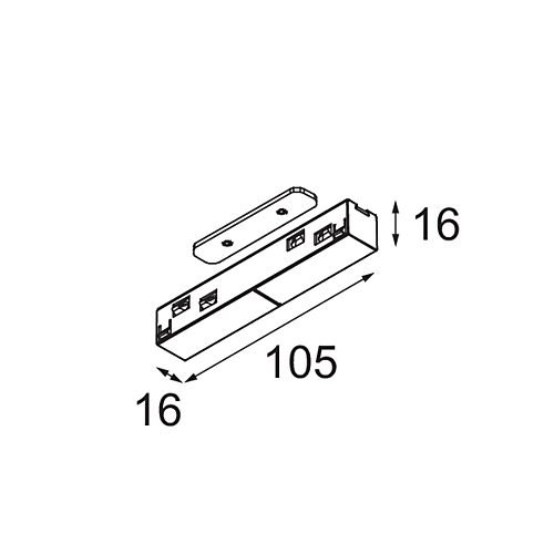[MDL-13419732] Track 48V Connection 180° Electrical/Mechanical (For Recessed Mounting) Black Structure