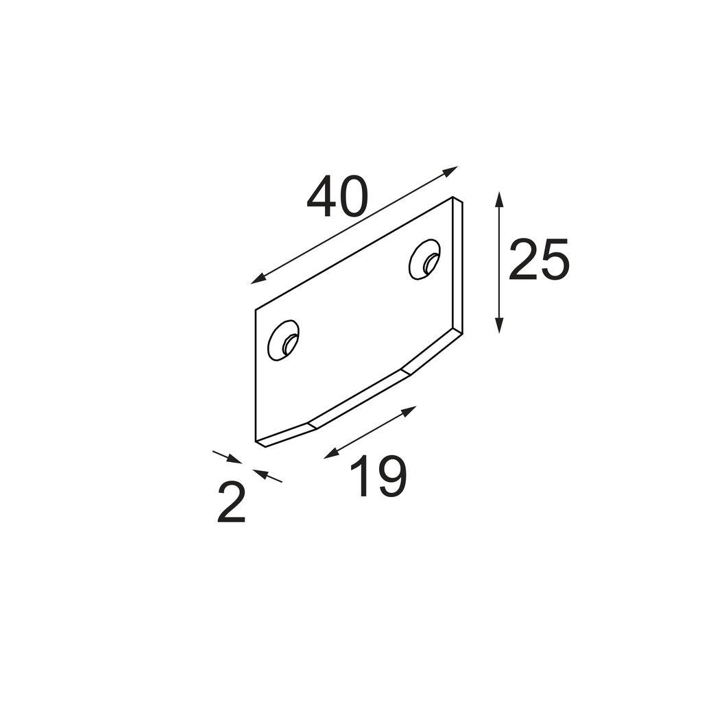 [MDL-13411132] Track 48V Endplate (For Recessed Trimless Mounting) (2) Black Structure