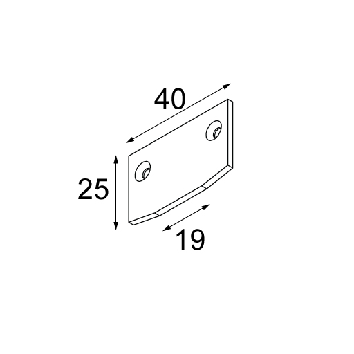 [MDL-13411132] Track 48V Endplate (For Recessed Trimless Mounting) (2) Black Structure