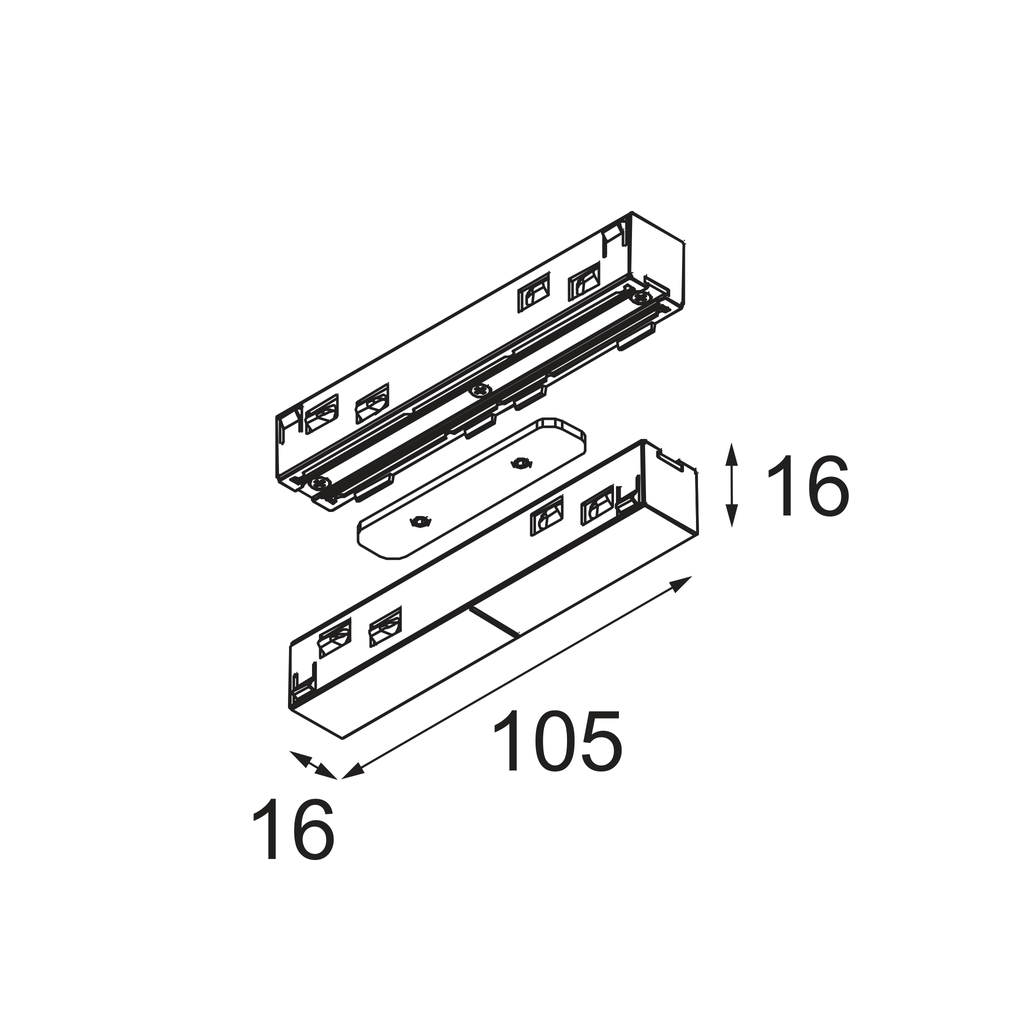 [MDL-12360532] Track 48V High Connection 180° Up/Down Electrical/Mechanical (For Suspended Mounting) Black Structur