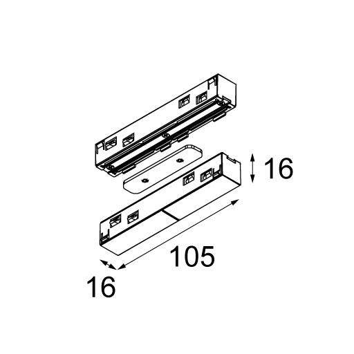 [MDL-12360532] Track 48V High Connection 180° Up/Down Electrical/Mechanical (For Suspended Mounting) Black Structur