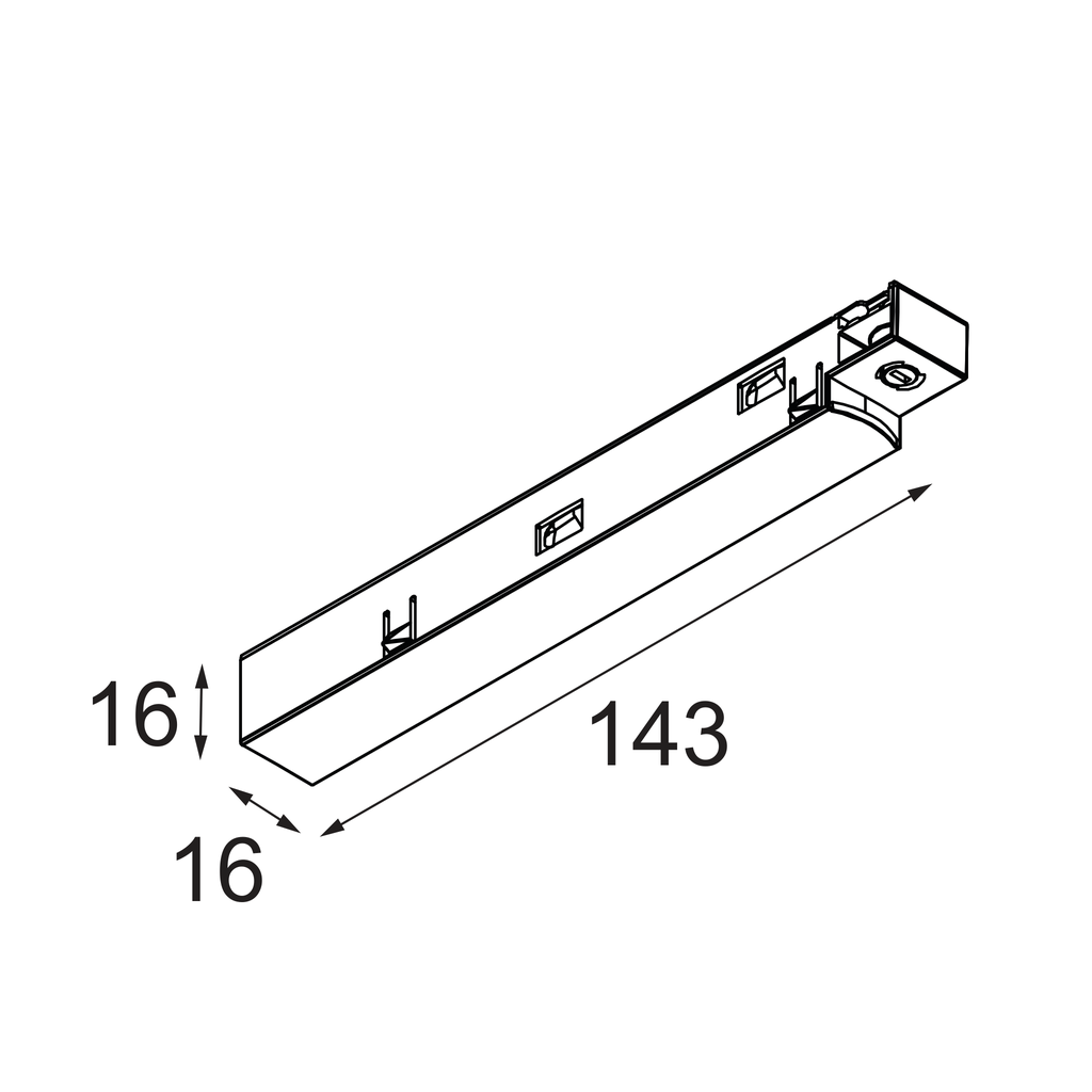 [MDL-13410832] Track 48V Power Feed Left Black Structure