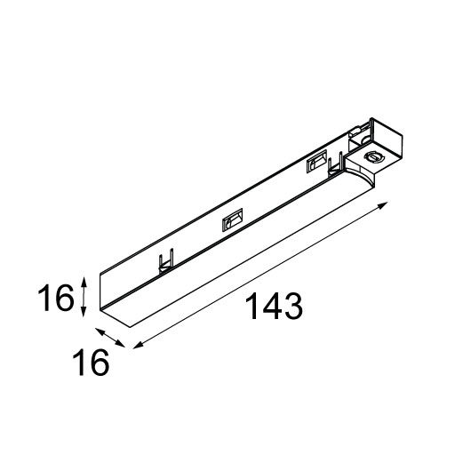 [MDL-13410809] Track 48V Power Feed Left White Structure