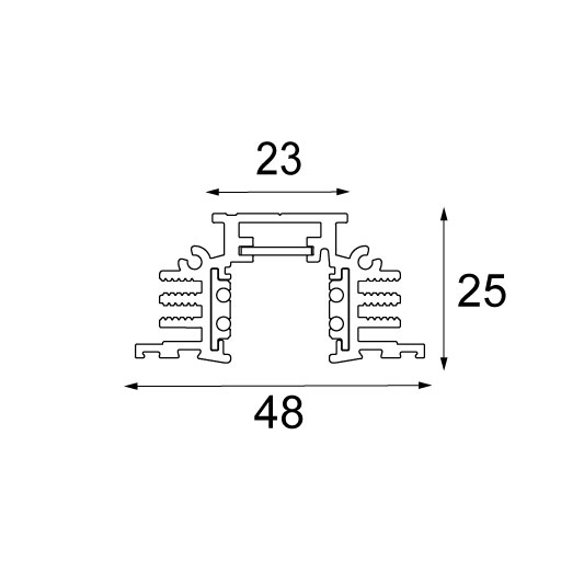 [MDL-13410402] Track 48V Profile Recessed Trimless 2000 Black Matt