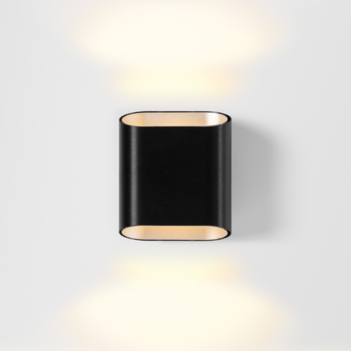 [MDL-12590298] Trapz Wall Up/Down 2x LED 2700K Trailing Edge DI Black Brushed Anodised - Aluminium Anodised