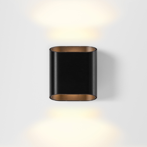 [MDL-12590203] Trapz Wall Up/Down 2x LED 2700K Trailing Edge DI Black Brushed Anodised - Black Matt