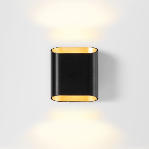 Trapz Wall Up/Down 2x LED 2700K Trailing Edge DI Black Brushed Anodised - Champagne Anodised