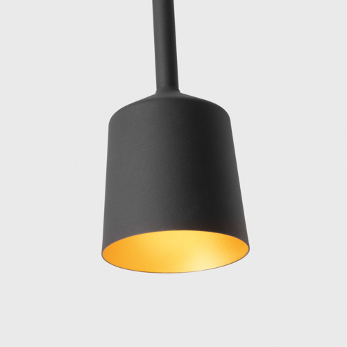 [MDL-12661091] Tulip Bloom Suspended Recessed Power Feed 1x A60 E27 Black Structure - Gold Matt
