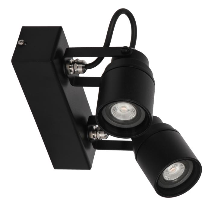 [PSM-W7062.32AX] UFO MINI opbouw plafond -of wandlicht - dubbele spot op balk zwart textuur ano