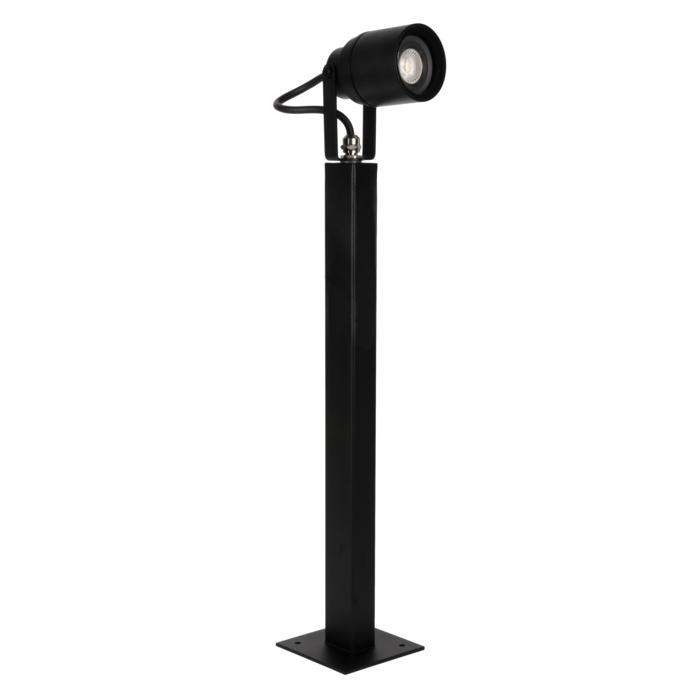 [PSM-T7055.650.32AX] UFO MINI tuinpaal met grondplaat - op rechthoekige buis 30x40 - met glas zwart textuur ano