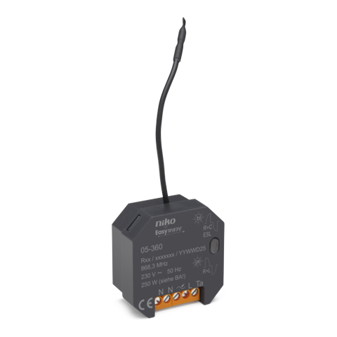 [NIK-05-360] UNIVERSELE DRAADLOZE EASYWAVE DIMMER, ENKELPOLIG, 1 KANAAL