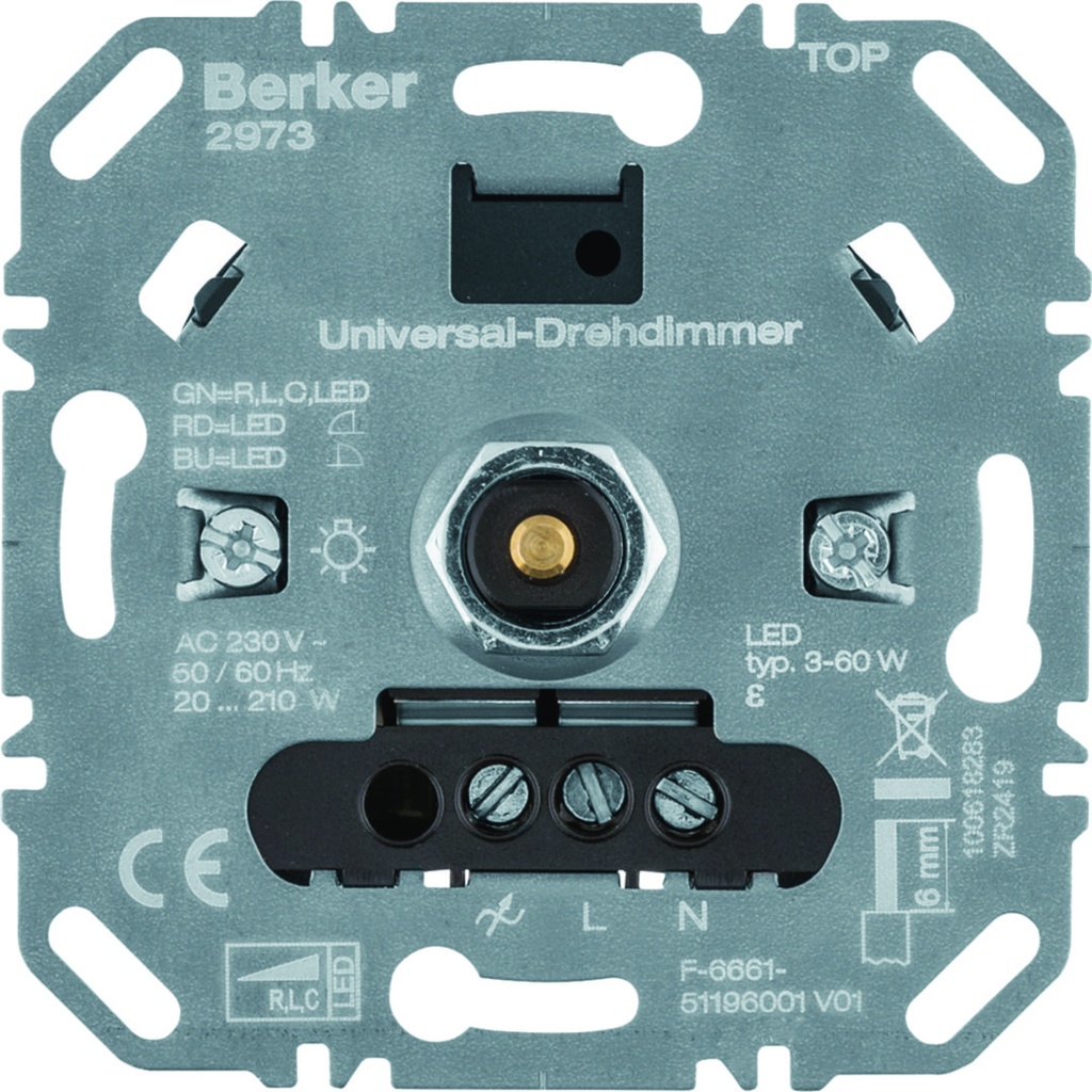 Universele draaiknopdimmer (R,L,C,LED)