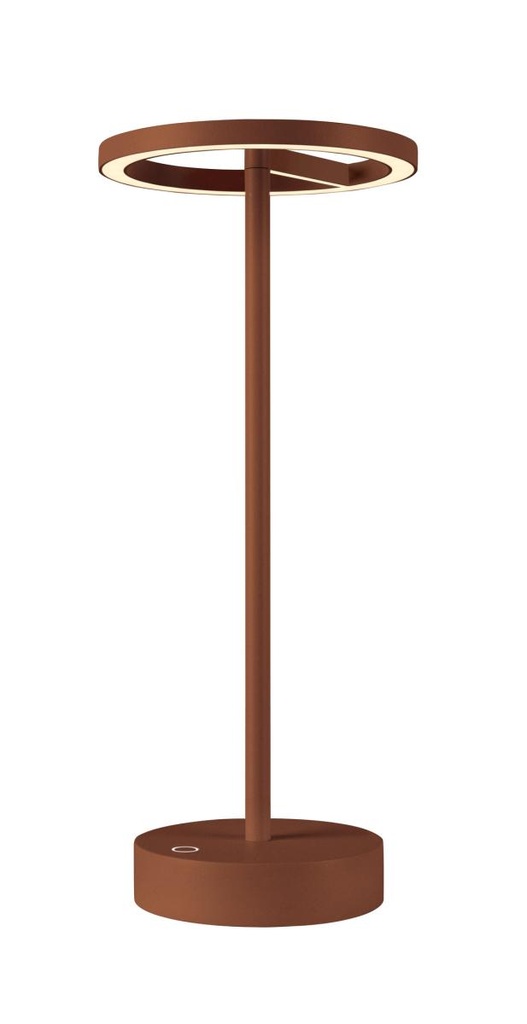 VINOLINA ONE, tafellamp, accu, IP54, 2700K, TOUCH, roest