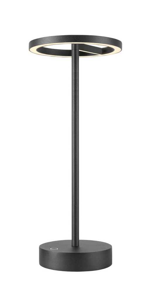 VINOLINA ONE, tafellamp, accu, IP54, 2700K, TOUCH, zwart