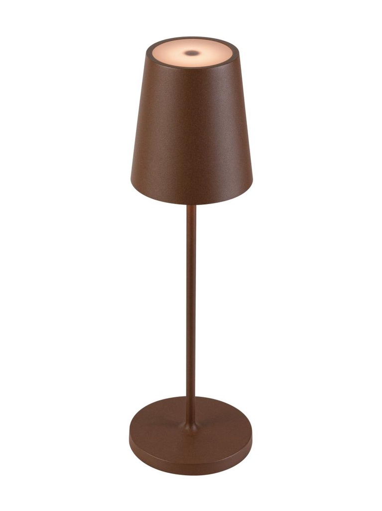 VINOLINA TWO, tafellamp, accu, IP65, 2200/2700/3000K, TOUCH, roest