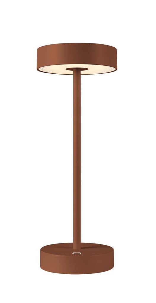 VINOLINA, tafellamp, accu, IP54, 2700/3000K, TOUCH, roest