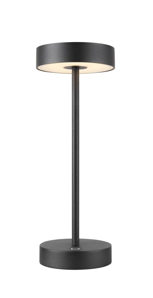 VINOLINA, tafellamp, accu, IP54, 2700/3000K, TOUCH, zwart