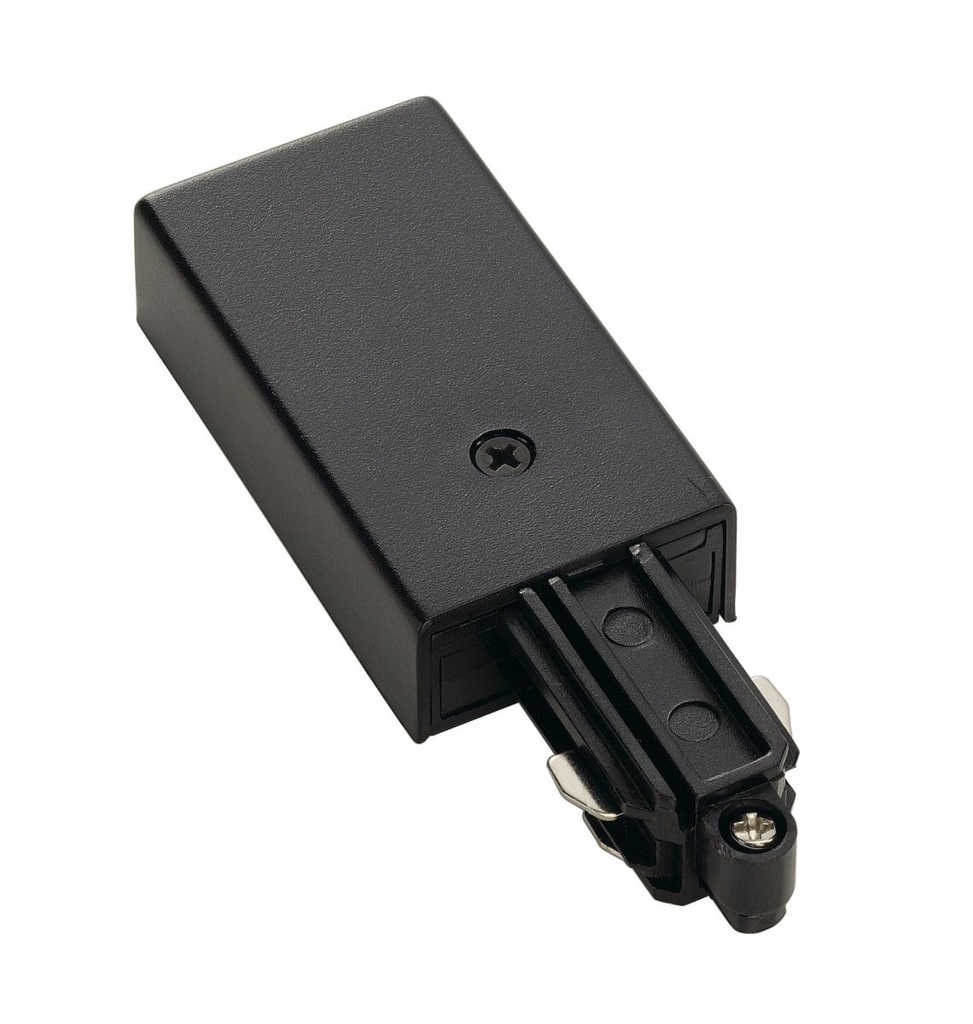 VOEDING, voor 1-fase 230V opbouwrail, zwart, aarde links