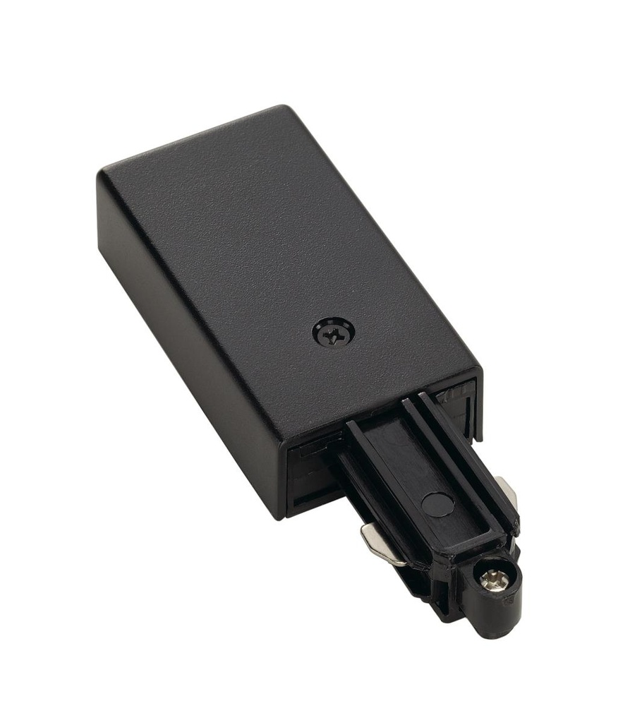 VOEDING, voor 1-fase opbouwrail, zwart, aarde rechts