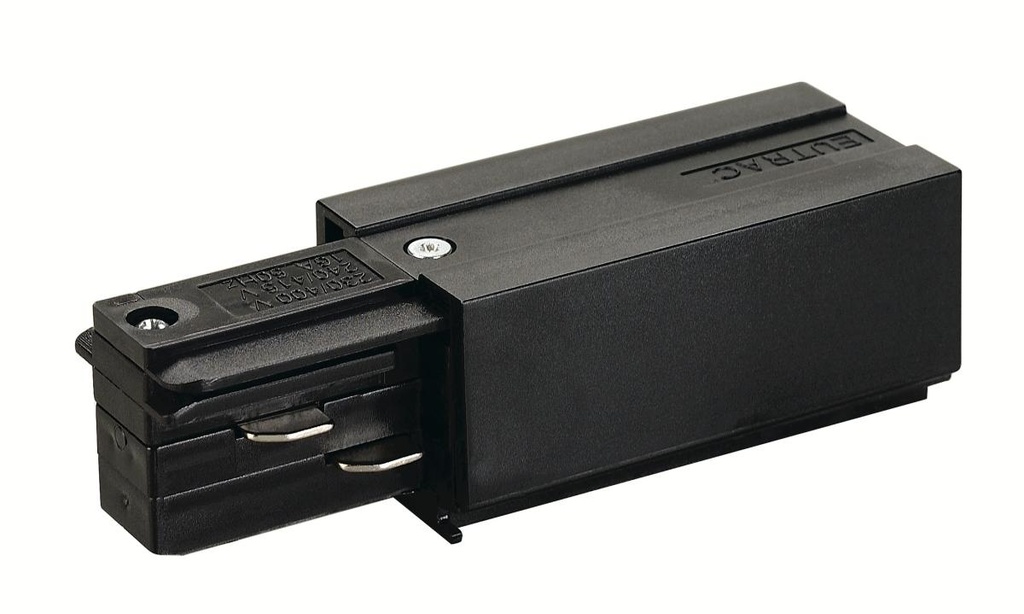 VOEDING, voor EUTRAC 3-fase 230V opbouwrail, aarde links, zwart