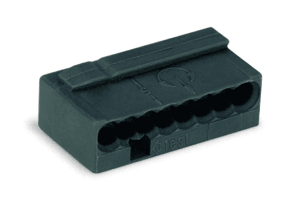 Verbindingsklem insteekbaar voor massieve geleiders, donkergrijs