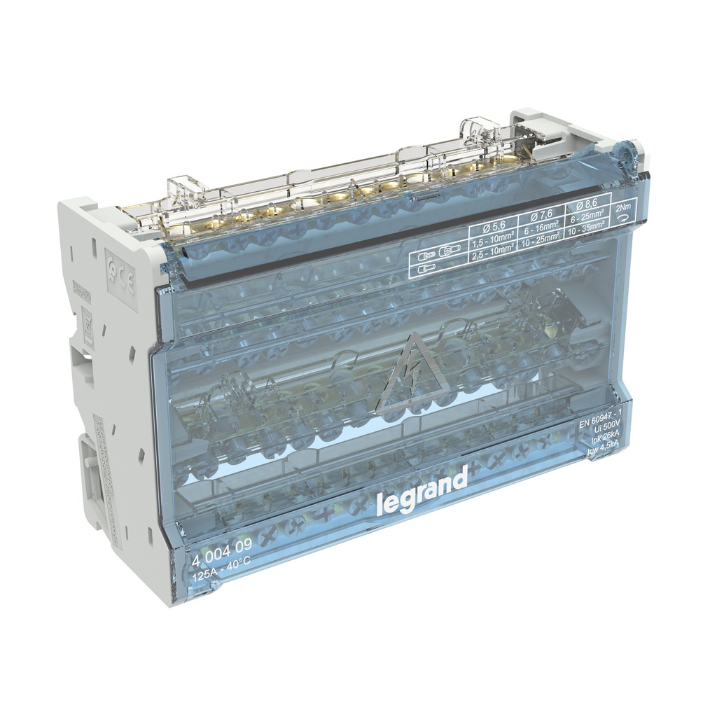 [LEG-400409] Verdeelklem 4P 125A - 15 aansl