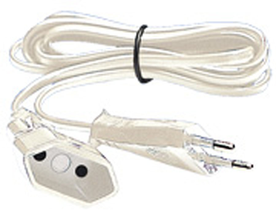 Verlengsnoer - 2P mannelijk - 2P vrouwelijk -2G0,75 -H03VVH-F -Wit - 2,5m