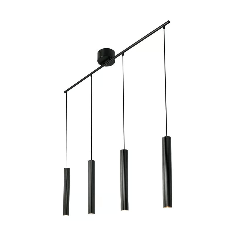 Vico 5 - 4-Hanglamp - Zwart - 4xGU10