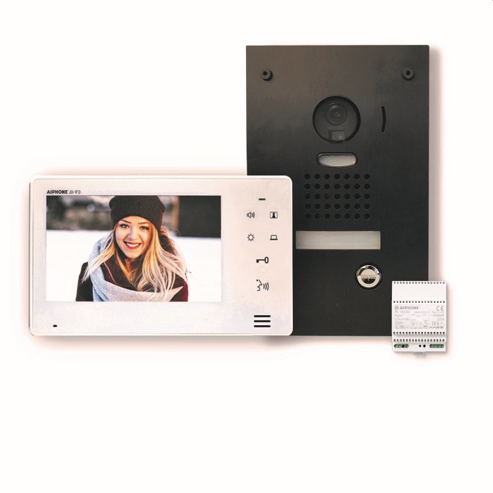 [CCI-JOS1FB] Videokit met 7" monitor & zwarte inbouwdeurpost