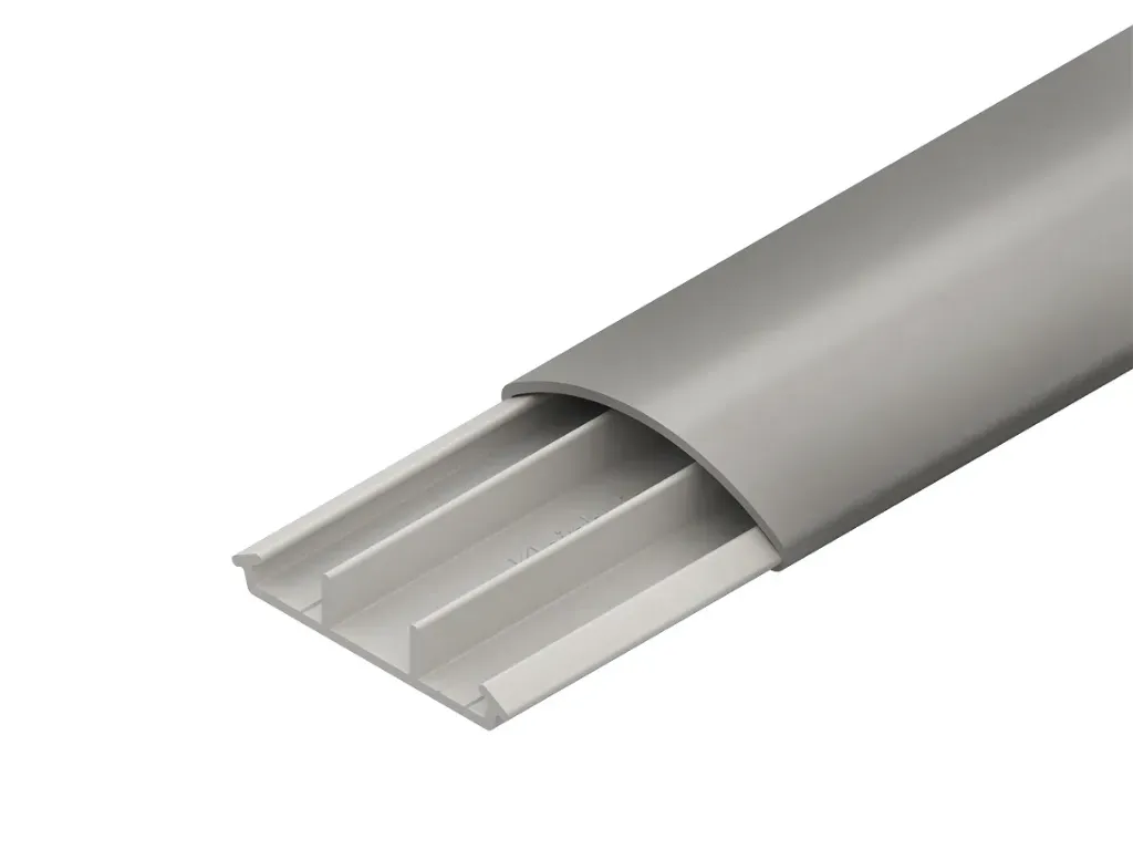 Vloerkanaal 12x50mm + 1 scheidingsschot. L=2m, PVC in RAL 7030