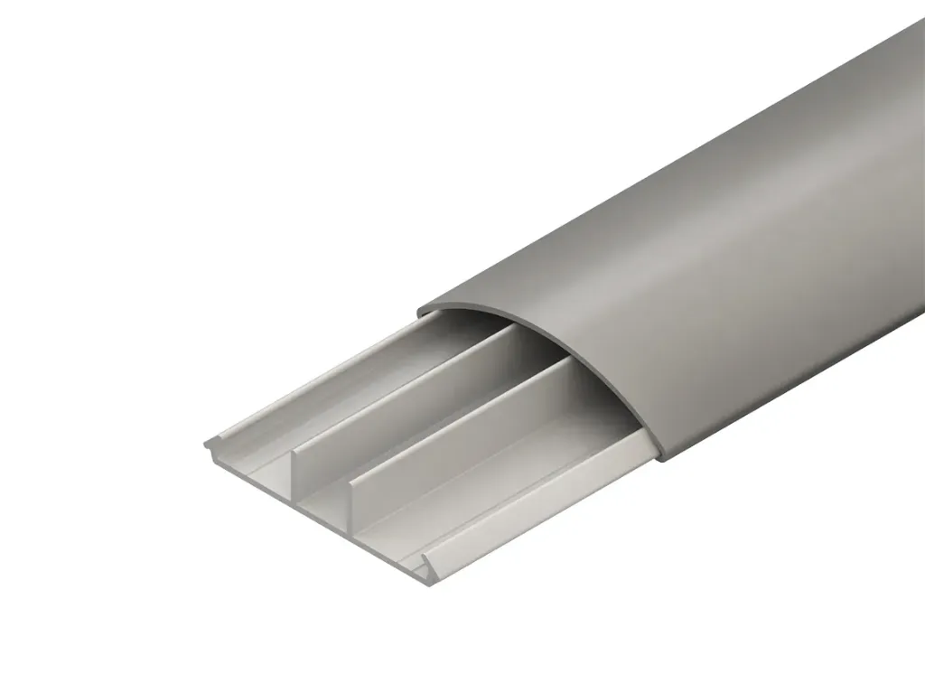 Vloerkanaal 18x75mm + 1 scheidingsschot. L=2m, PVC in RAL 7030