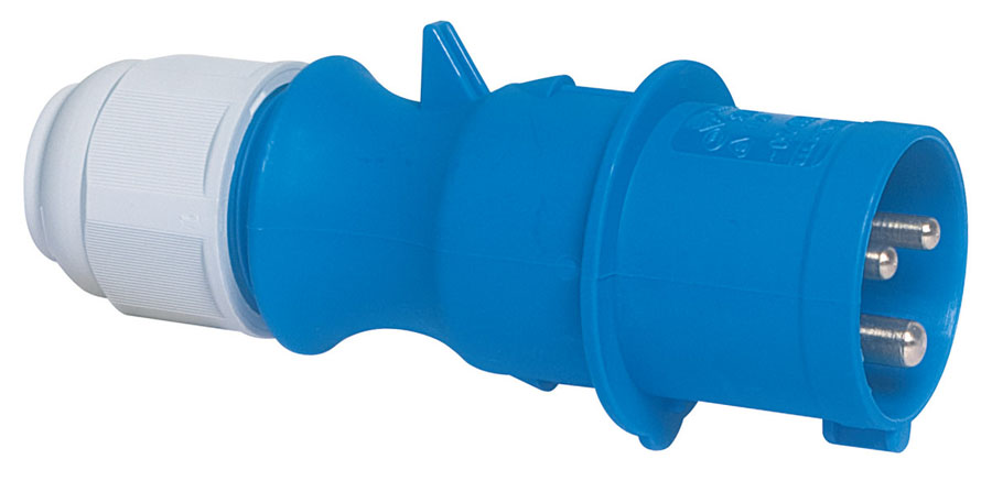 [DEM-21001] cee stekker 16A 2P+A 230V IP44 schroefaansluiting + multigrip