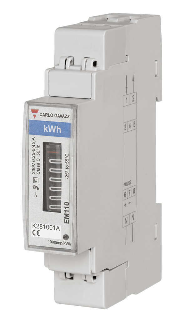 monofazige energiemeter 32A, 230VAC