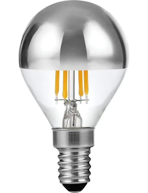 LED E14 Fila Ball Top Mirror G45x75 230V 260Lm 4W 925 AC Silver Dim