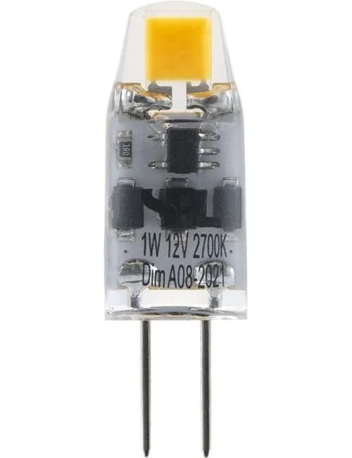 LED G4 COB T10x31 12V 100Lm 1W 827 330° AC/DC Clear Dim