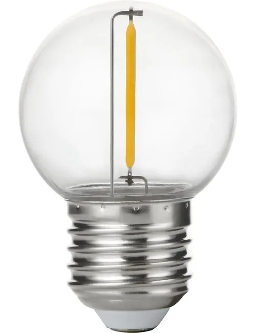 LED E27 Fila Ball G45x68 230V 55Lm 1W 827 Polycarbonate Clear N-Dim