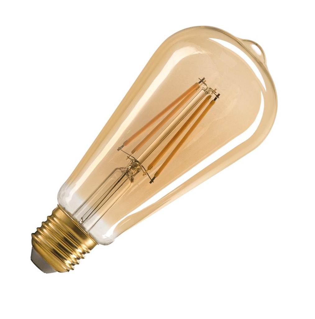 ST64 E27, led armatuur goud 7,5W 2500K CRI90 320°
