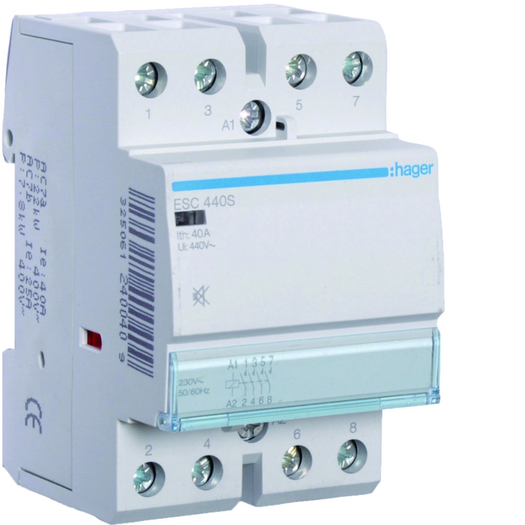 [HAG-ESC440S] CONT. GER.-4X40A-230V/220VDC-4NO
