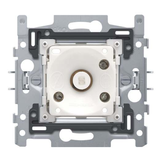 [NIK-170-04000] SOKKEL DRUKKNOP 6A, AMBER LED, E10-LAMPVOET, KLAUWBEVESTIGING