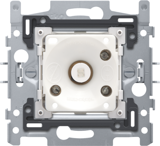 SOKKEL DRUKKNOP 6A, AMBER LED, E10-LAMPVOET, KLAUWBEVESTIGING