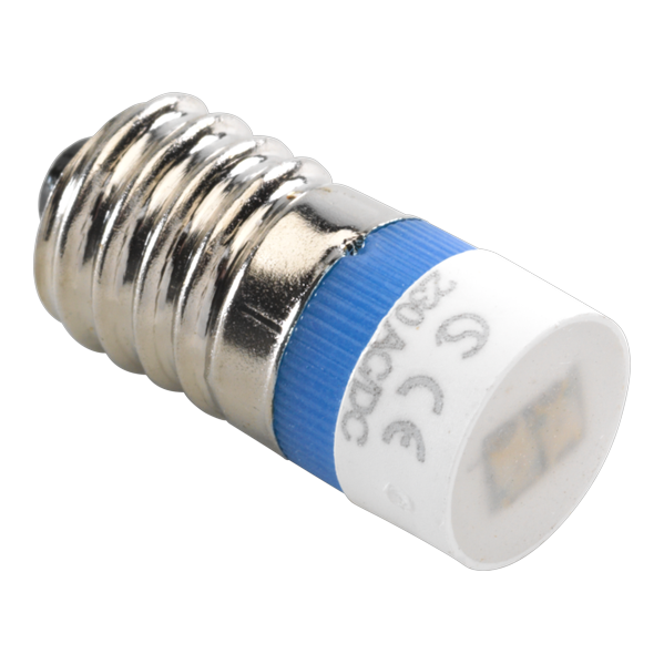 [NIK-170-37002] E10-LAMP MET BLAUWE LED VOOR DRUKKNOPPEN/SIGNAALAPPARATEN 6A