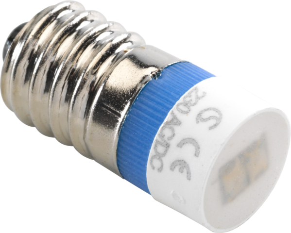[NIK-170-37002] E10-LAMP MET BLAUWE LED VOOR DRUKKNOPPEN/SIGNAALAPPARATEN 6A
