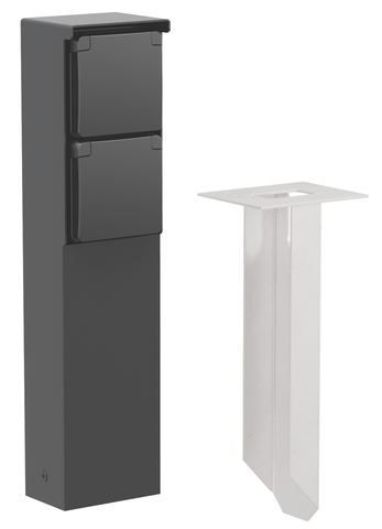 [NIK-761-36625] TUINPAAL MET TWEEVOUDIG STOPCONTACT, PENAARDE, GRONDPIN