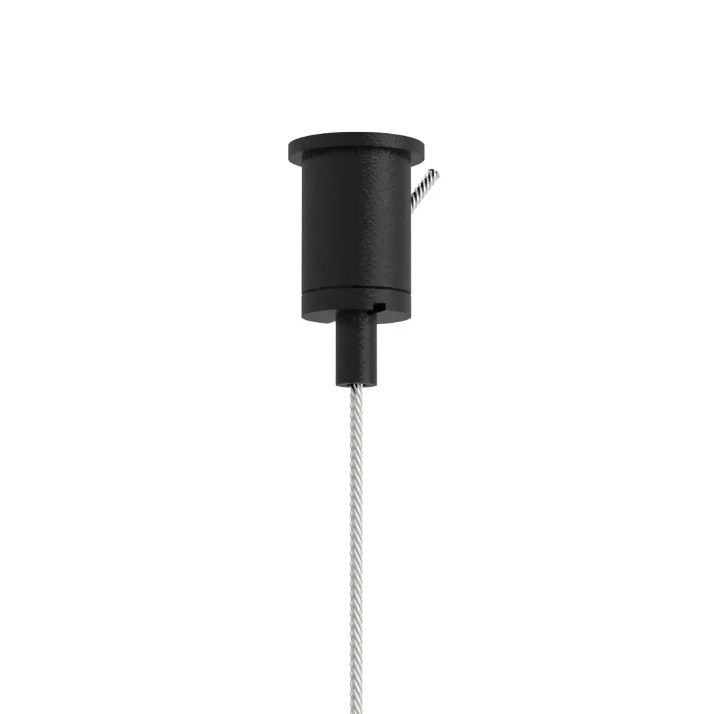 CONNECTOR accessoires voor lichtsystemen - Stalen kabelhouder met zijuitgang geschikt voor kabel Ø1,00 tot Ø1,50mm zwart textuur
