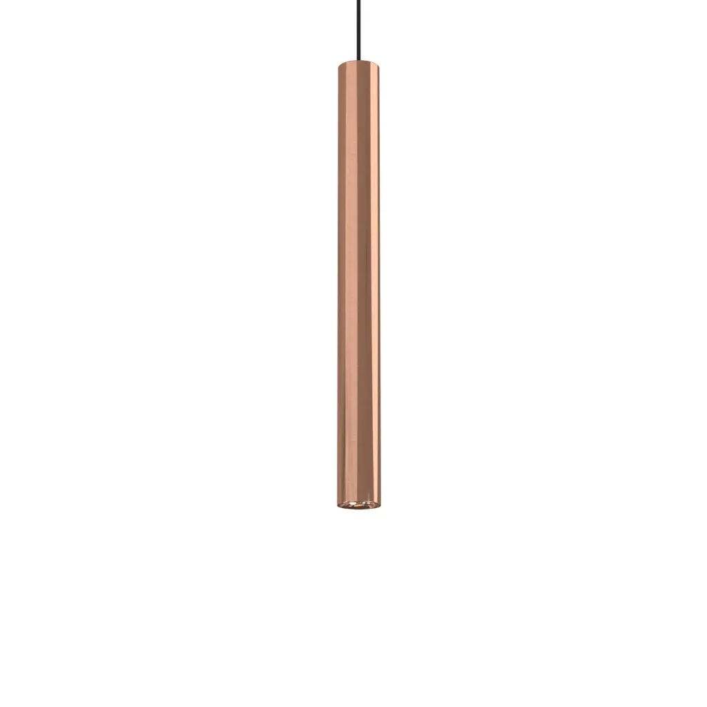 CIGARO hanglamp - vast - met 1,5m kabel Ø3mm en trekontlasting aan fitting - zonder LED driver rosé / zwart