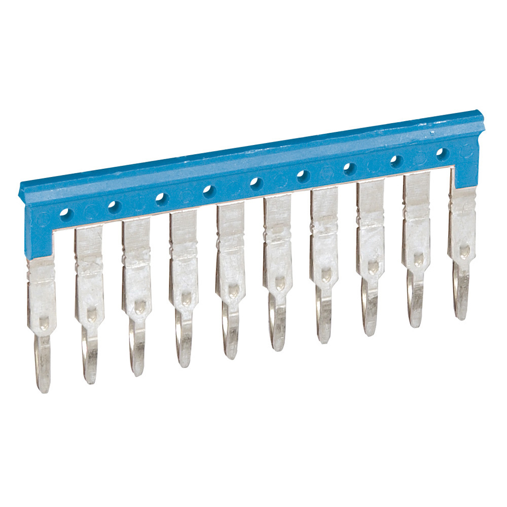 [LEG-037500] Autom.verbindingsrail blauw 10 klem. spoed 5 mm - VIKING 3