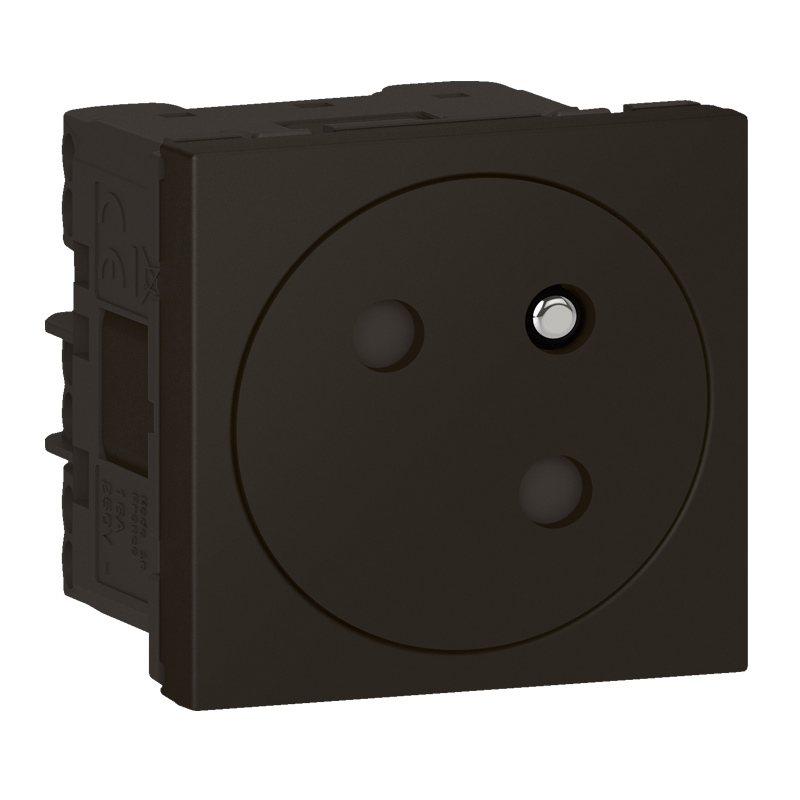 Mos.Link vlakke ctdoos 2P+A 45°-2 mod zwart