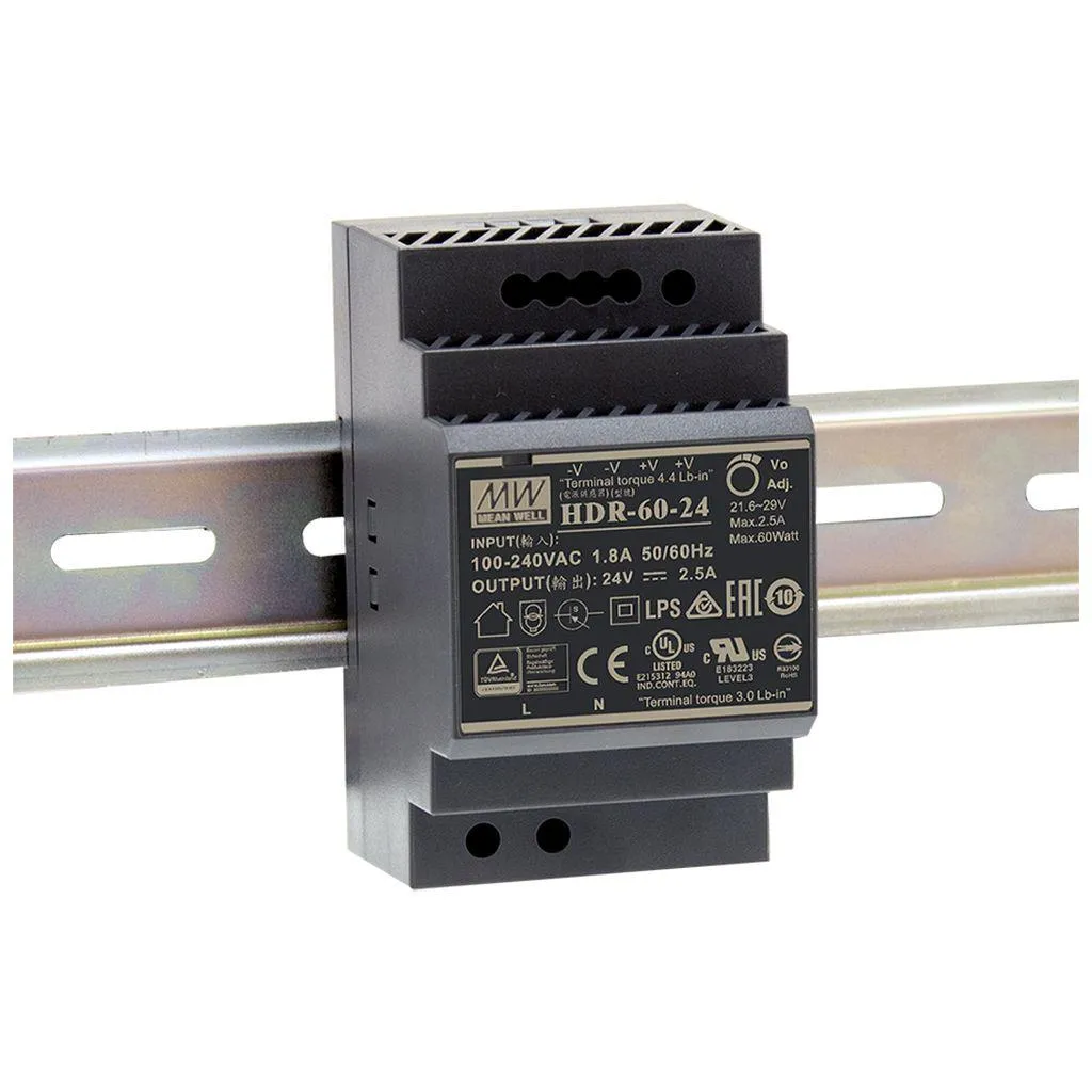 [LUM-HDR-60-24] Constant voltage - AC/DC - 24V - 60W - No IP assigned 