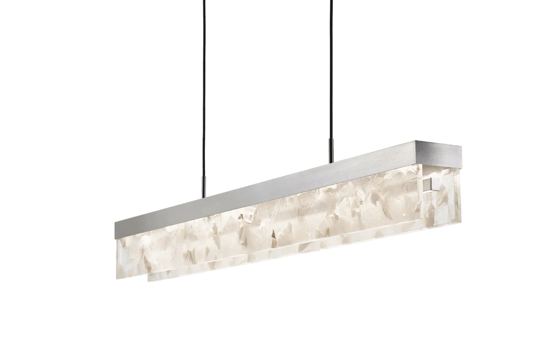 FRAGMENT LINE single pendant with single canopy, brushed silver fitting, TRIAC