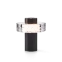 OLLO portable lamp, clear glass, brushed anthracite fitting, dimmable